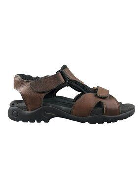 GH Bass & Co Men's Size 11M Trail Brown Genuine Leather Hook & Loop Sandals FAIR